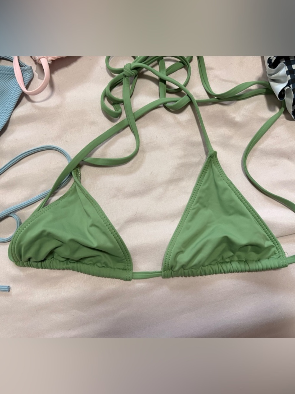 Target Green Triangle String Bikini Top